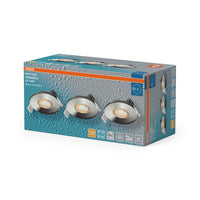 OSRAM LED Spot Recess Bad Einbaustrahler Set DIM IP44 4.9W 36° Chrom ⌀68 mm