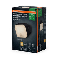 OSRAM ENDURA® Style USB Akku Außenwandleuchte 3W Square Sensor IP54 Dark grey