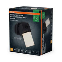 OSRAM ENDURA® Style USB Akku Außenwandleuchte 2.5W Flood Sensor IP54 Dark Grey