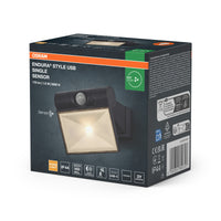 OSRAM ENDURA® Style USB Akku Außenwandleuchte 1.6W 3000K Up-Down Sensor IP44 Dark Grey