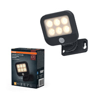 OSRAM Strahler/ Flutlicht, Dark Grey, 1,8 W, 140 lm, 3000 K, IP44, 25. 000 h Lebensdauer, PIR-Bewegungsmelder, USB-C Ladefunktion