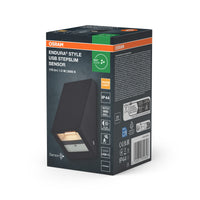 OSRAM ENDURA® Style USB Akku Außenwandleuchte 1.5W 3000K Sensor IP44 Dark Grey