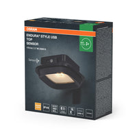 OSRAM ENDURA® Style USB Akku Außenwandleuchte 1.7W 3000K Wall Top Sensor IP44 Dark Grey