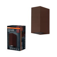 OSRAM Außenwandleuchte, Außenwandleuchte, Rust, GU10, 2 Leuchtmittel, IP44, Aluminiumgehäuse, Glasabdeckung, 220…240 V, Oberfläche zum Aufputzmontage