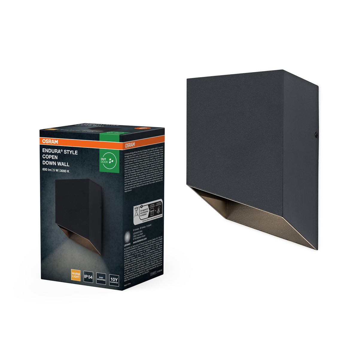 OSRAM ENDURA® Style Außenwandleuchte Copen Down 5W 3000K IP54 Dunkelgrau