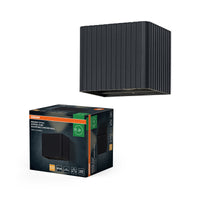 OSRAM ENDURA® Style Außenwandleuchte Striped Cube verstellbar Up-Down 10W 3000K IP65 Dunkelgrau