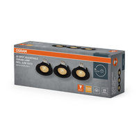 OSRAM LED Spot Recess Einbaustrahler Set Twistlock GU10 schwenkbar 2.6W 827 Schwarz ⌀75 mm