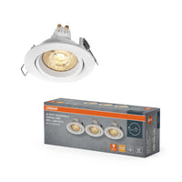 OSRAM LED Spot Recess Einbaustrahler Set Twistlock GU10 Adjustable  2.6W 827 Weiß ⌀75 mm