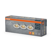 OSRAM LED Spot Recess Einbaustrahler Set Twistlock GU10 Adjustable  2.6W 827 Weiß ⌀75 mm