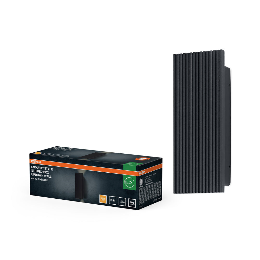 OSRAM ENDURA® Style Außenwandleuchte Striped Box Up-Down 6W 3000K IP54 Dunkelgrau