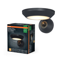 OSRAM ENDURA® Style Verstellbarer Spot Außenwandleuchte IP65 mit Sensor 12W Dunkelgrau