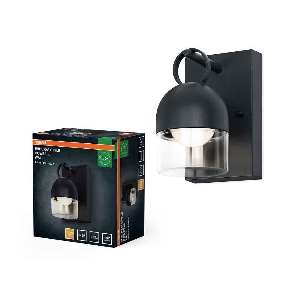 OSRAM ENDURA® Style Außenwandleuchte Cowbell IP65 6W 3000K Dunkelgrau