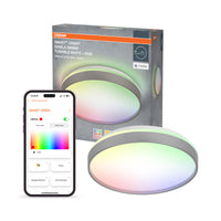 OSRAM SMART+ Matter Deckenleuchte Ceiling Silber, 3000-6500, RGBTW, 1500 lm, 24 W, 38,5 cm Durchmesser