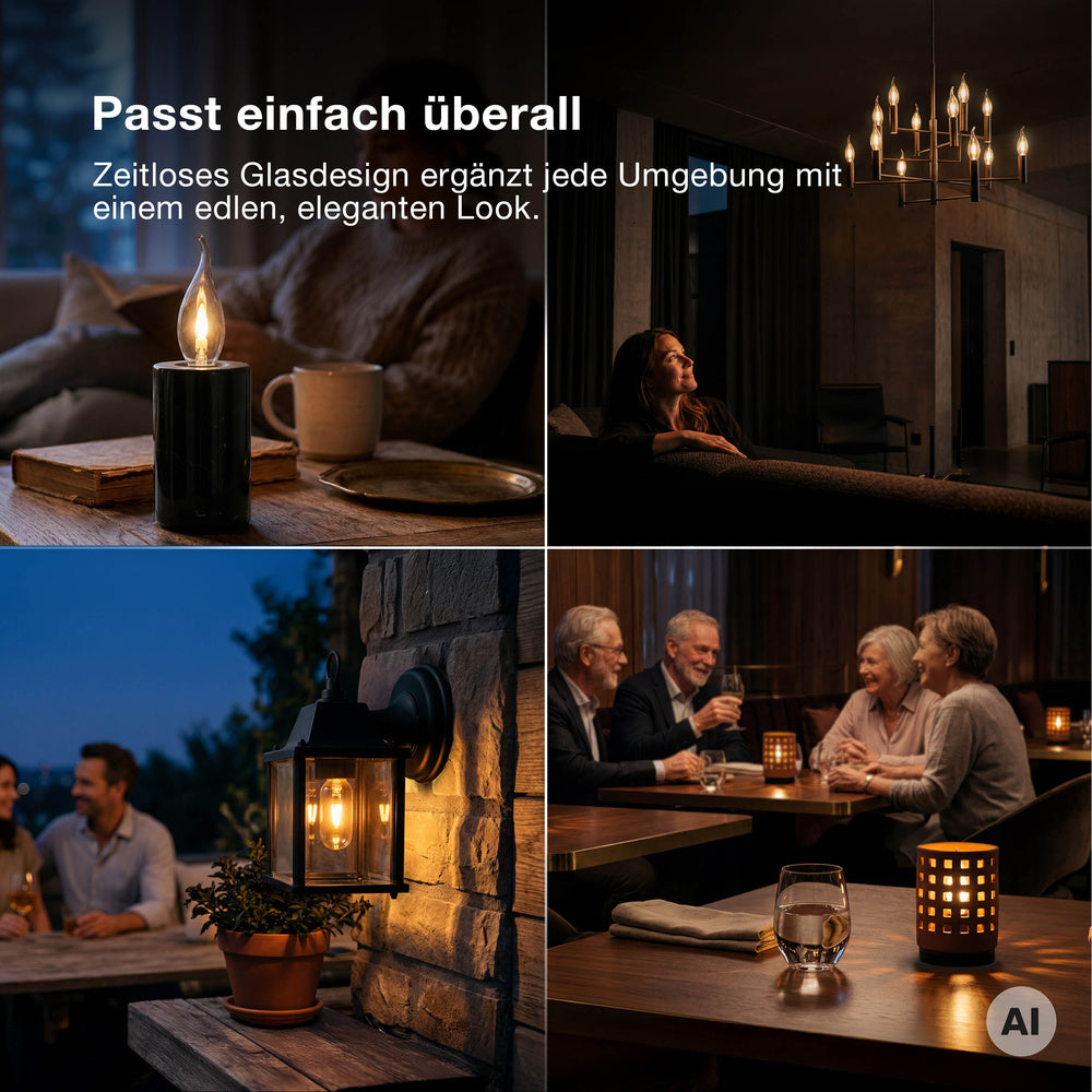 OSRAM LED Leuchte Flame, Flammeneffekt, 1W, 1800K, Warmweiß, E14