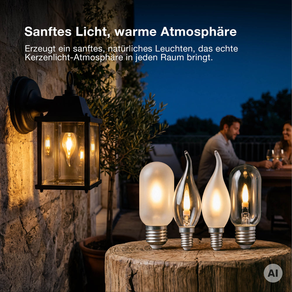 OSRAM LED Leuchte Flame, Flammeneffekt, 1W, 1800K, Warmweiß, E14