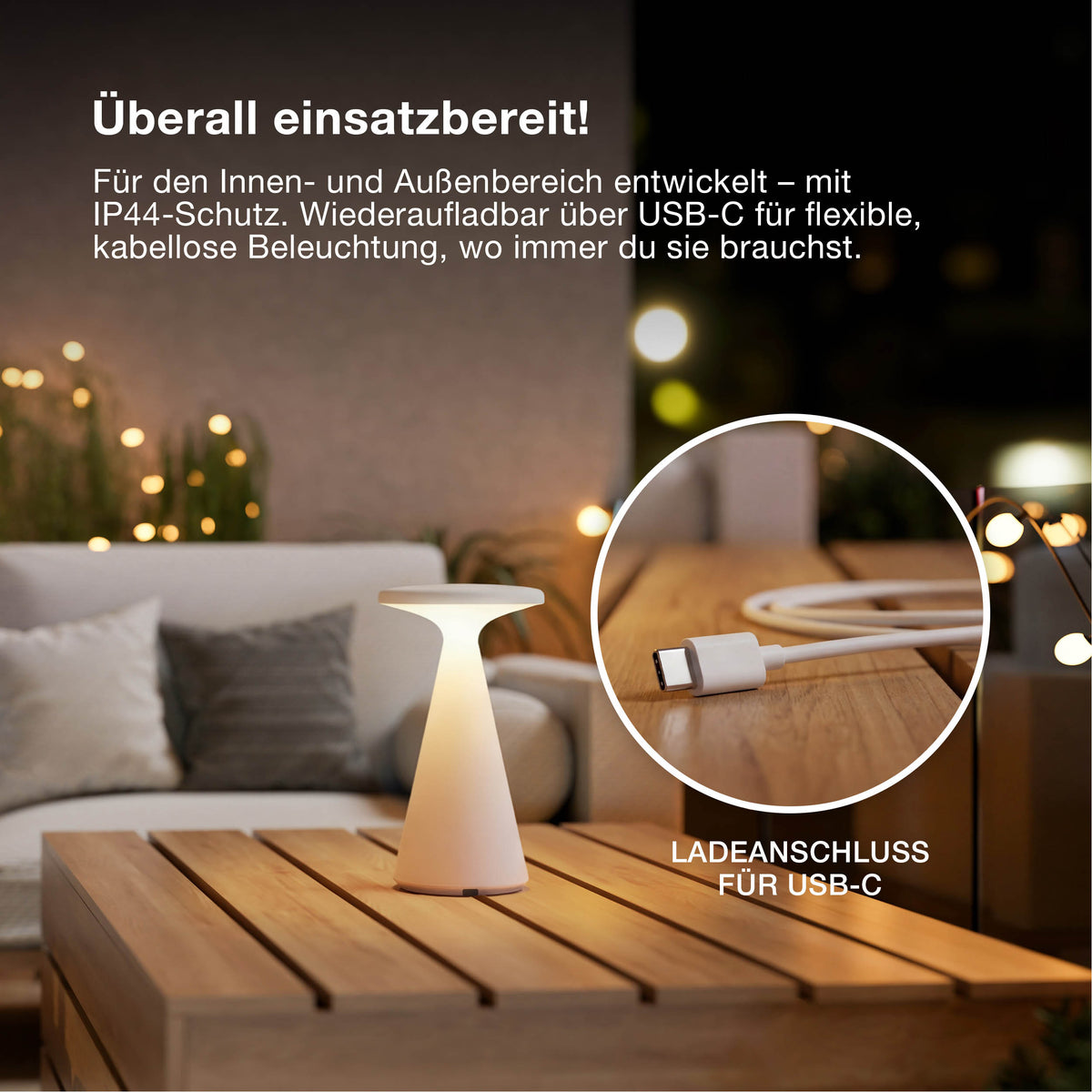OSRAM Smart Bluetooth Tischleuchte, dimmbar per App, Weiß, ABS-Gehäuse, IP44 spritzwassergeschützt