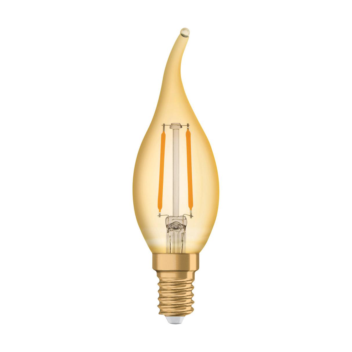 OSRAM VINTAGE 1906® LED Lampe LED CLASSIC B 1.5W 824 Gold E14 BA-Form, 120 lm, 2400 K, Warm Comfort Light-LEDVANCE Shop
