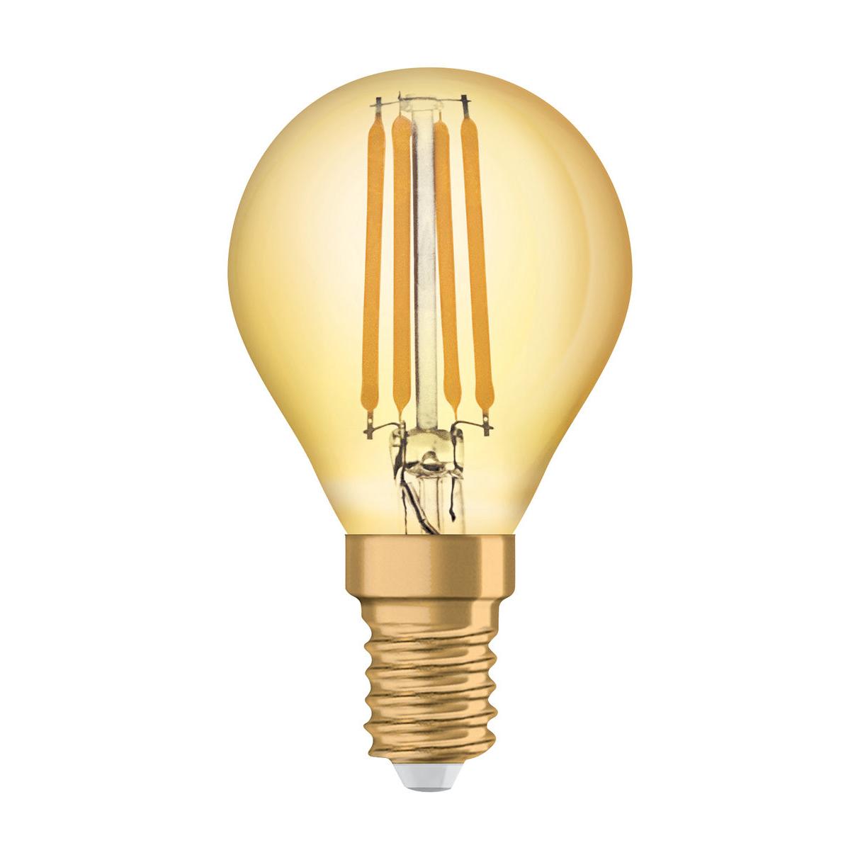 OSRAM VINTAGE 1906® LED Lampe LED CLASSIC P 4W 824 Gold E14, 410 lm, 2400 K, Warm Comfort Light-LEDVANCE Shop