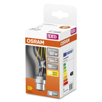 OSRAM LED Lampe LED Retrofit CLASSIC A 6.5W 827 Clear B22d, 806 lm, 2700 K, Warmweiß-LEDVANCE Shop