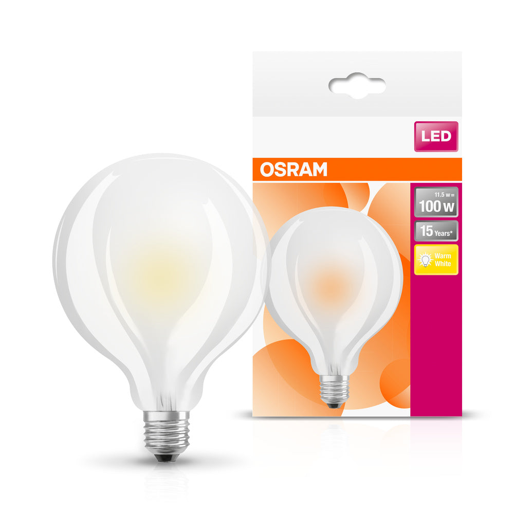 OSRAM LED Lampe LED Retrofit CLASSIC GLOBE95 11W 827 Frosted E27, 1521 lm, 2700 K, Warmweiß-LEDVANCE Shop