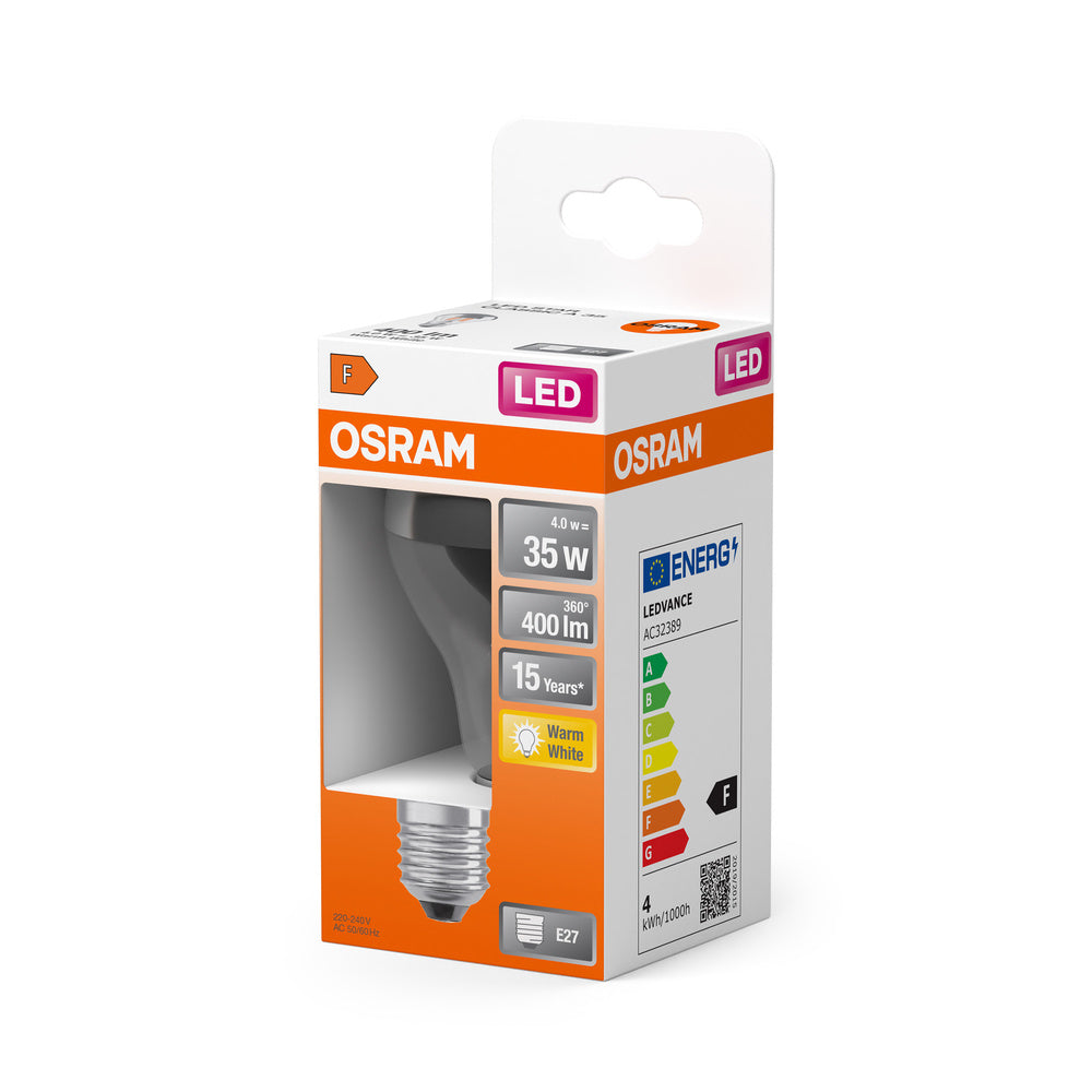 OSRAM LED Lampe LED Retrofit CLASSIC A Mirror 4W 827 Clear E27 Silver, 400 lm, 2700 K, Warmweiß-LEDVANCE Shop
