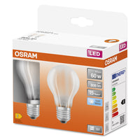 OSRAM LED Lampe LED Retrofit CLASSIC A 6.5W 840 Frosted E27, 806 lm, 4000 K, Kaltweiß, 2er Pack-LEDVANCE Shop