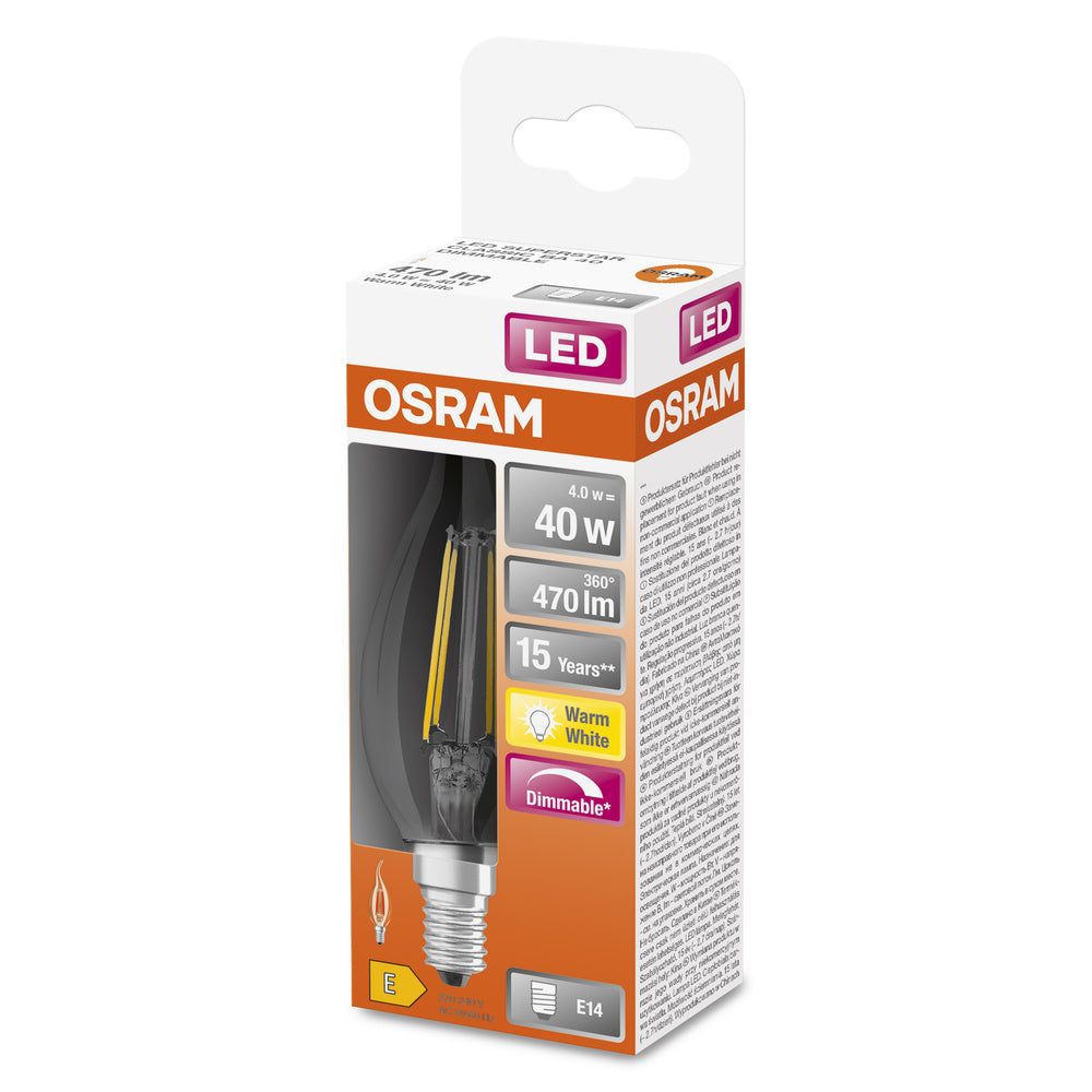 OSRAM LED Lampe LED Retrofit CLASSIC BA DIM 4W 827 Clear E14, 470 lm, 2700 K, Warmweiß-LEDVANCE Shop