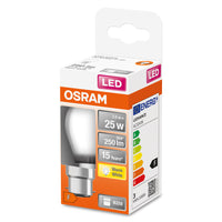 OSRAM LED Lampe LED Retrofit CLASSIC P 2.5W 827 Frosted B22d, 250 lm, 2700 K, Warmweiß-LEDVANCE Shop