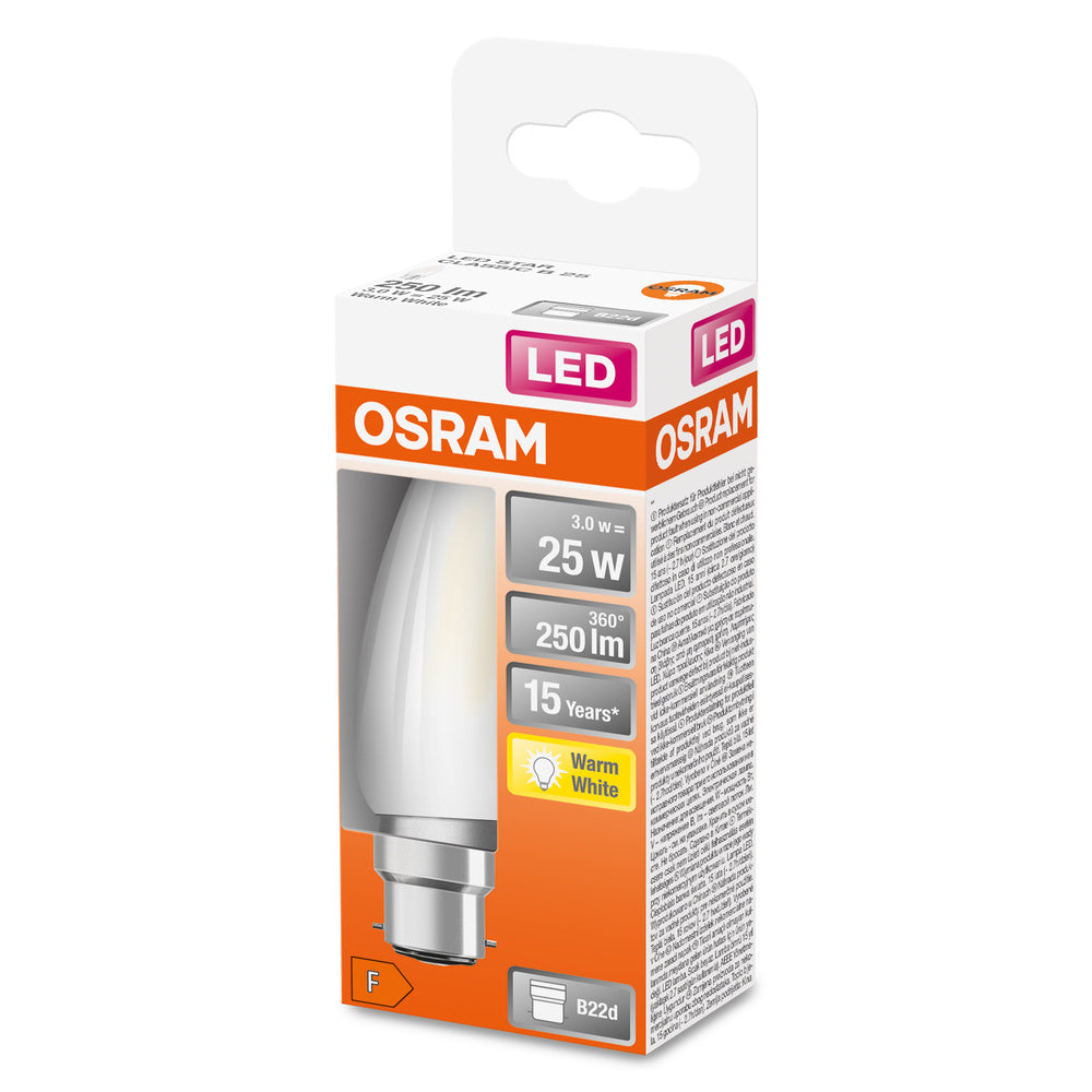 OSRAM LED Lampe LED Retrofit CLASSIC B 2.5W 827 Frosted B22d, 250 lm, 2700 K, Warmweiß-LEDVANCE Shop