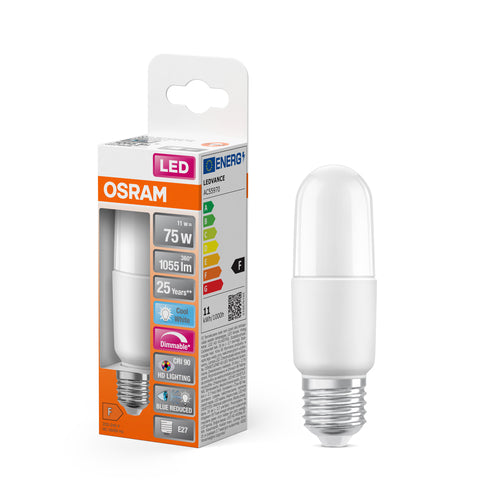 OSRAM Superstar dimmbare LED-Lampe mit besonders hoher Farbwiedergabe (CRI90) für E27-Sockel, matte Optik ,Kaltweiß (4000K), 1050 Lumen, Ersatz für herkömmliche 75W-Leuchtmittel, dimmbar, 1-er Pack