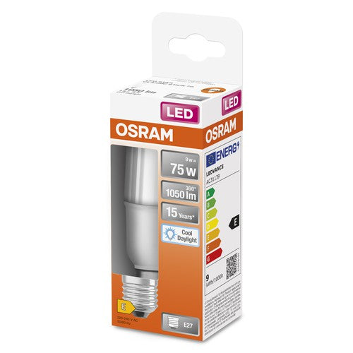 OSRAM LED STAR STICK Lampe matt (ex 75W) 10W / 6500K Kaltweiß E27