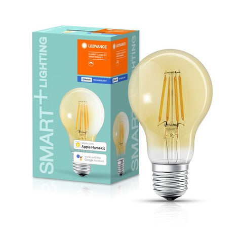 LEDVANCE Bluetooth SMART+ Classic LED Lampe Filament dimmbar (ex 55W) 6W / 2400K Warmweiß E27