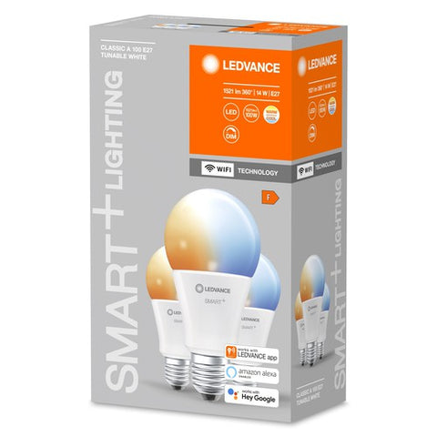 LEDVANCE Wifi SMART+ Classic LED Lampe Tunable Weiß (ex 100W) 14W / 2700-6500K E27 3er