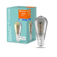 LEDVANCE Bluetooth SMART+ Edison Kolbenform LED Filament Lampe dimmbar (ex 44W) 6W /  2700K  Warmweiß Smoke E27