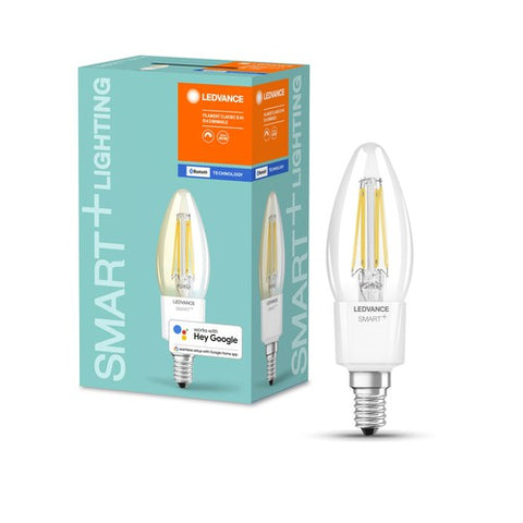LEDVANCE Bluetooth SMART+ Filament Classic LED Lampe dimmbar (ex 40W) 4W / 2700K Warmweiß E14