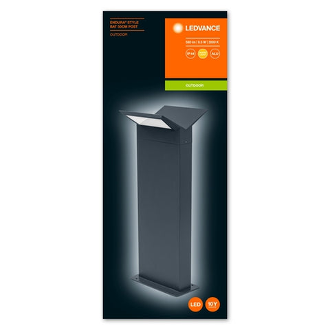 LEDVANCE Wand- und Deckenleuchte LED: für Boden, ENDURA STYLE BAT / 9,50 W, 220…240 V, Ausstrahlungswinkel: 120, Warm weiß, 3000 K, Gehäusematerial: Aluminium, IP44