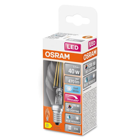 OSRAM Dimmbare LED-Lampe LED SUPERSTAR+ CL BW FIL 40 dim 3,4W/940 E14 CRI90 BOX