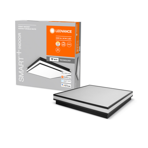 LEDVANCE Wifi SMART+ ORBIS MAGNET LED Deckenleuchte 45x45cm Tunable Weiß 42W / 3000-6500K schwarz