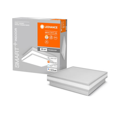 LEDVANCE Wifi SMART+ ORBIS MAGNET LED Deckenleuchte 30x30cm Tunable Weiß 26W / 3000-6500K grau-Deckenleuchten-LEDVANCE Shop