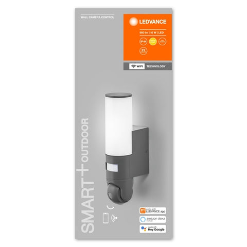 LEDVANCE Wifi SMART+ WALL CAMERA CONTROL Gartenleuchte mit HD Kamera Sensor 16W / 3000K Warmweiß