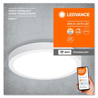 LEDVANCE Leuchte: für Decke, SMART SURFACE DOWNLIGHT TW / 22 W, 220…240 V, Ausstrahlungswinkel: 110, Tunable White, 3000…6500 K, Gehäusematerial: Aluminium, IP20