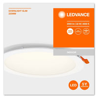 LEDVANCE RECESS SLIM DOWNLIGHT LED Deckenleuchte, Ø 225mm, 220…240V 22W / 4000K Kaltweiß