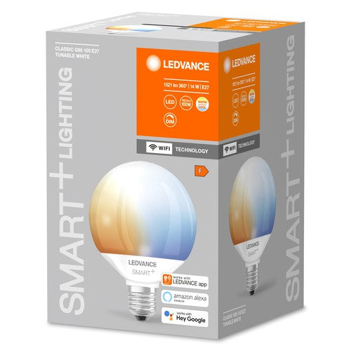 LEDVANCE SMART+ WIFI Globe Tunable White G95 100 14W 2700…6500K E27