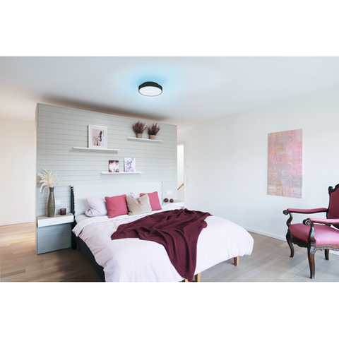LEDVANCE Wifi SMART+ ORBIS BACKLIGHT LED Deckenleuchte RGBW mehrfarbig 35cm Tunable Weiß 28W / 3000-6500K schwarz