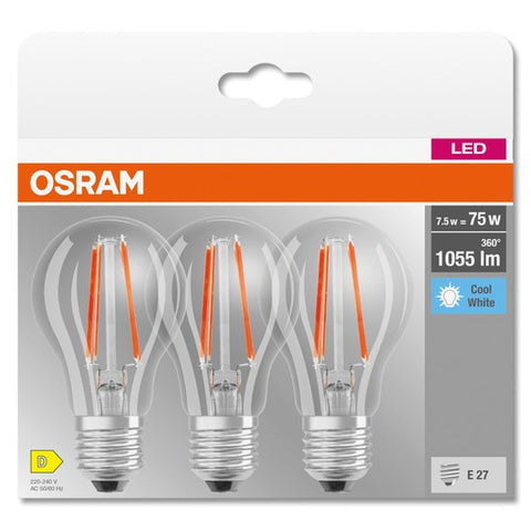OSRAM LED BASE CLASSIC A Lampe klar (ex 75W) 7,5W / 4000K Kaltweiß E27