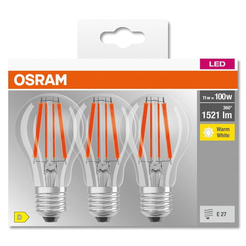 OSRAM LED BASE CLASSIC A Lampe klar (ex 100W) 11W / 2700K Warmweiß E27