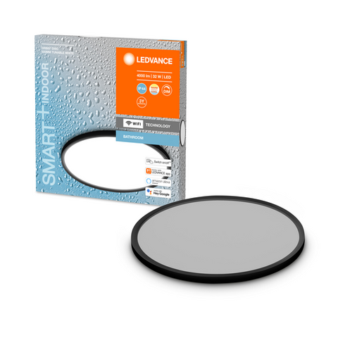 LEDVANCE Wifi SMART+ ORBIS DISC LED Bad Deckenleuchte 50cm Tunable Weiß 32W / 3000-6500K schwarz