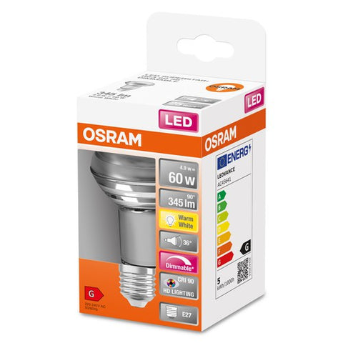 OSRAM Dimmbare LED Reflektor-Lampe LED SUPERSTAR + spot R63 GL 60 DIM  4,8W/927 E27 CRI90 BOX