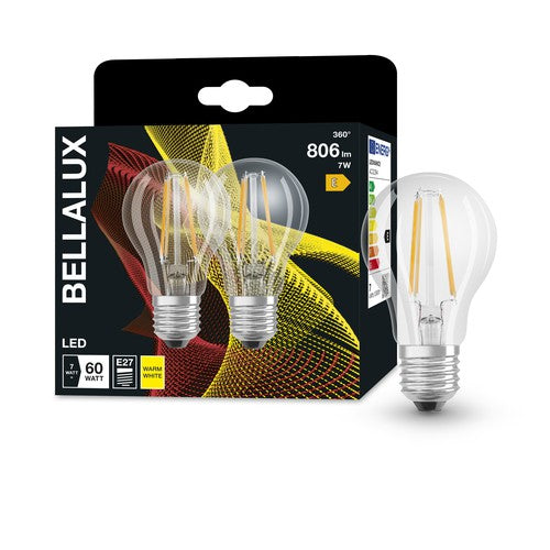 Sockel: BELLALUX 2700 White, 6 W, LED-Lampe, 7 K, Warm E27, Ersatz für