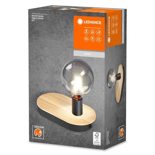 Ledvance Decor Wood Tischleuchte Usb Schwarzholz E27 